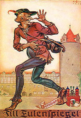 Till Eulenspiegel verläßt Bernburg Bernburg Eulenspiegelturm